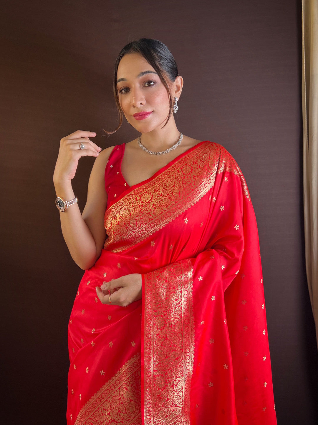 Red Paithani Silk Saree