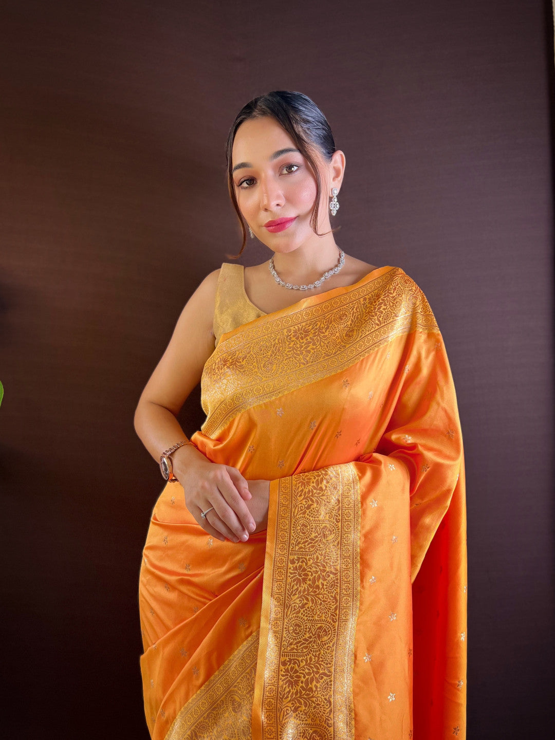 Organge Paithani Silk Saree