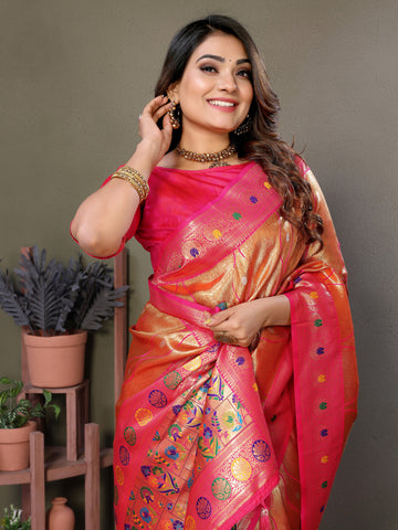 Banarasi Tissue Silk Saree With Zari Weaving Work