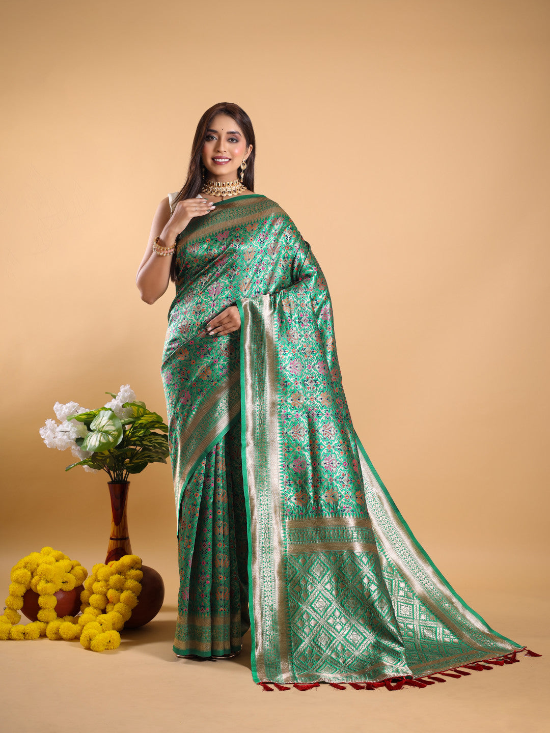 Classis Green Banarasi Silk Saree