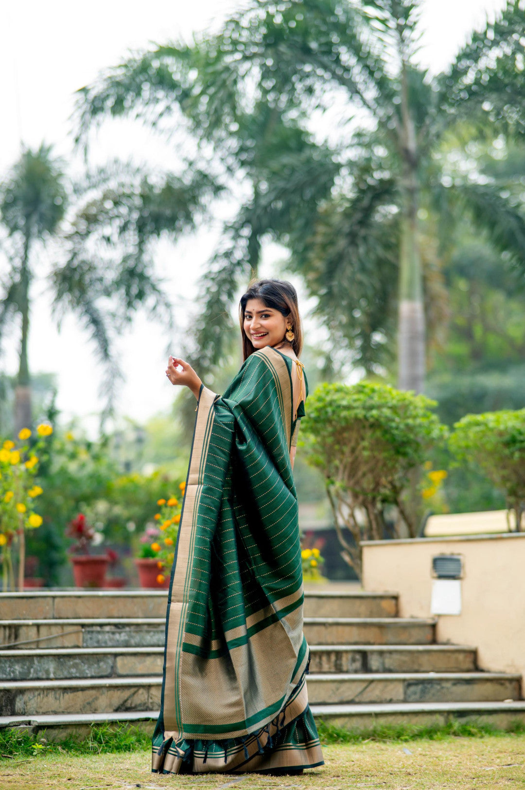 Green Banarasi Silk Saree