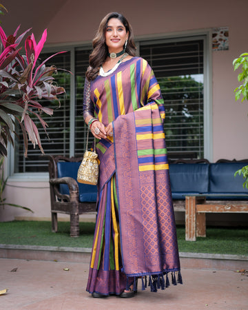 Multicolor Kanjivaram Zari Pattu Saree