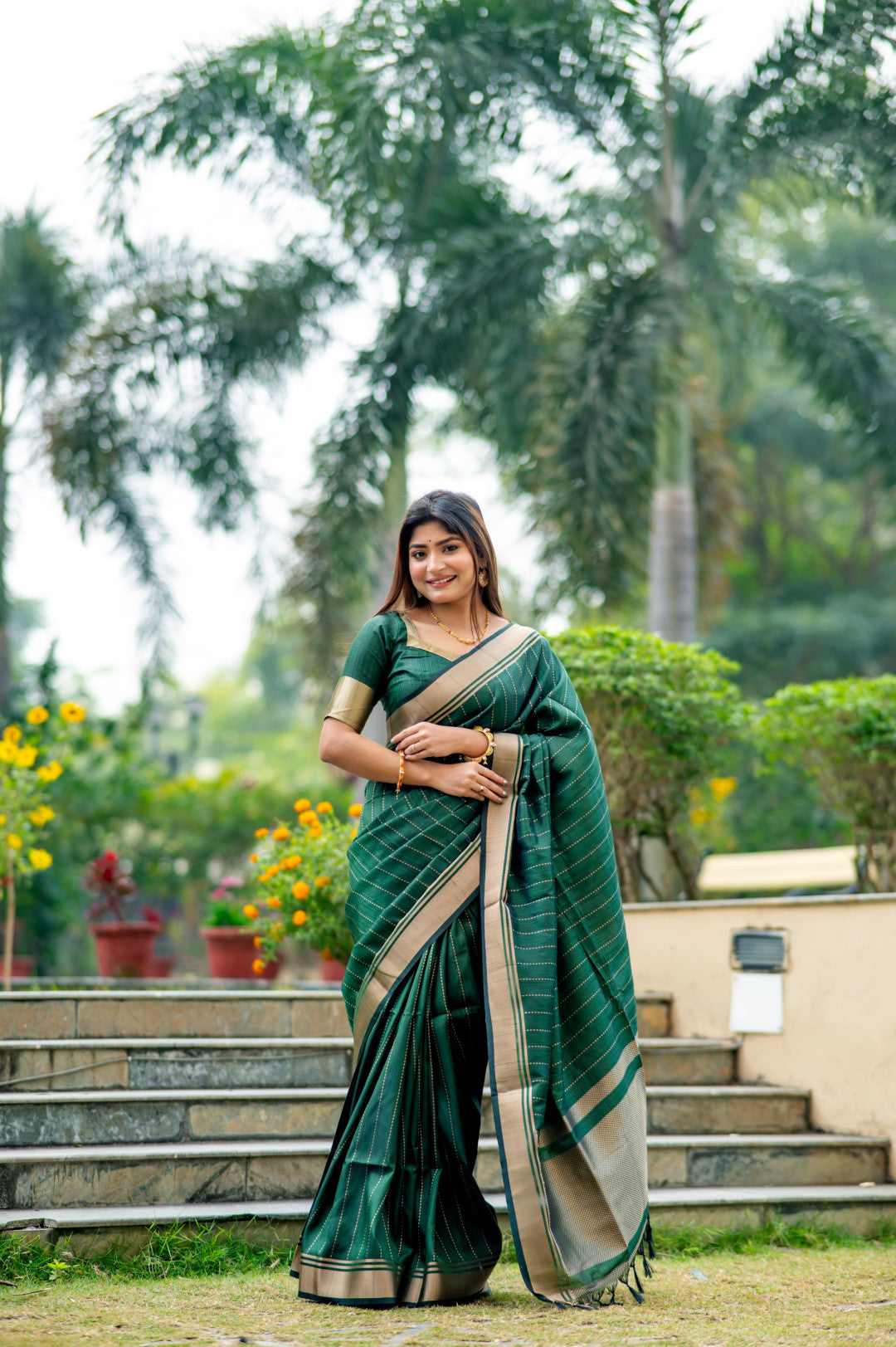 Green Banarasi Silk Saree