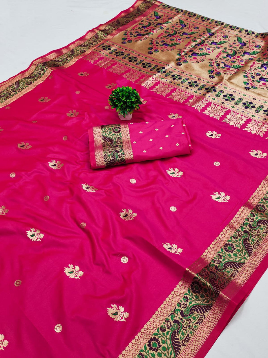 Pink Paithani Silk Saree