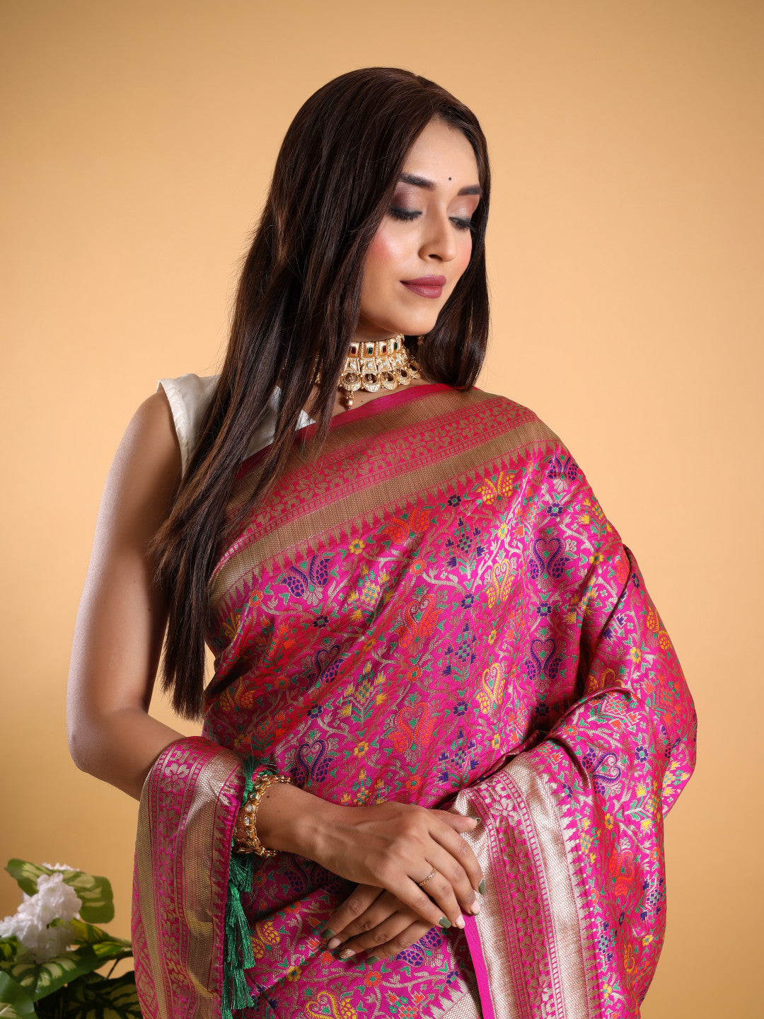 Classis Pink Banarasi Silk Saree