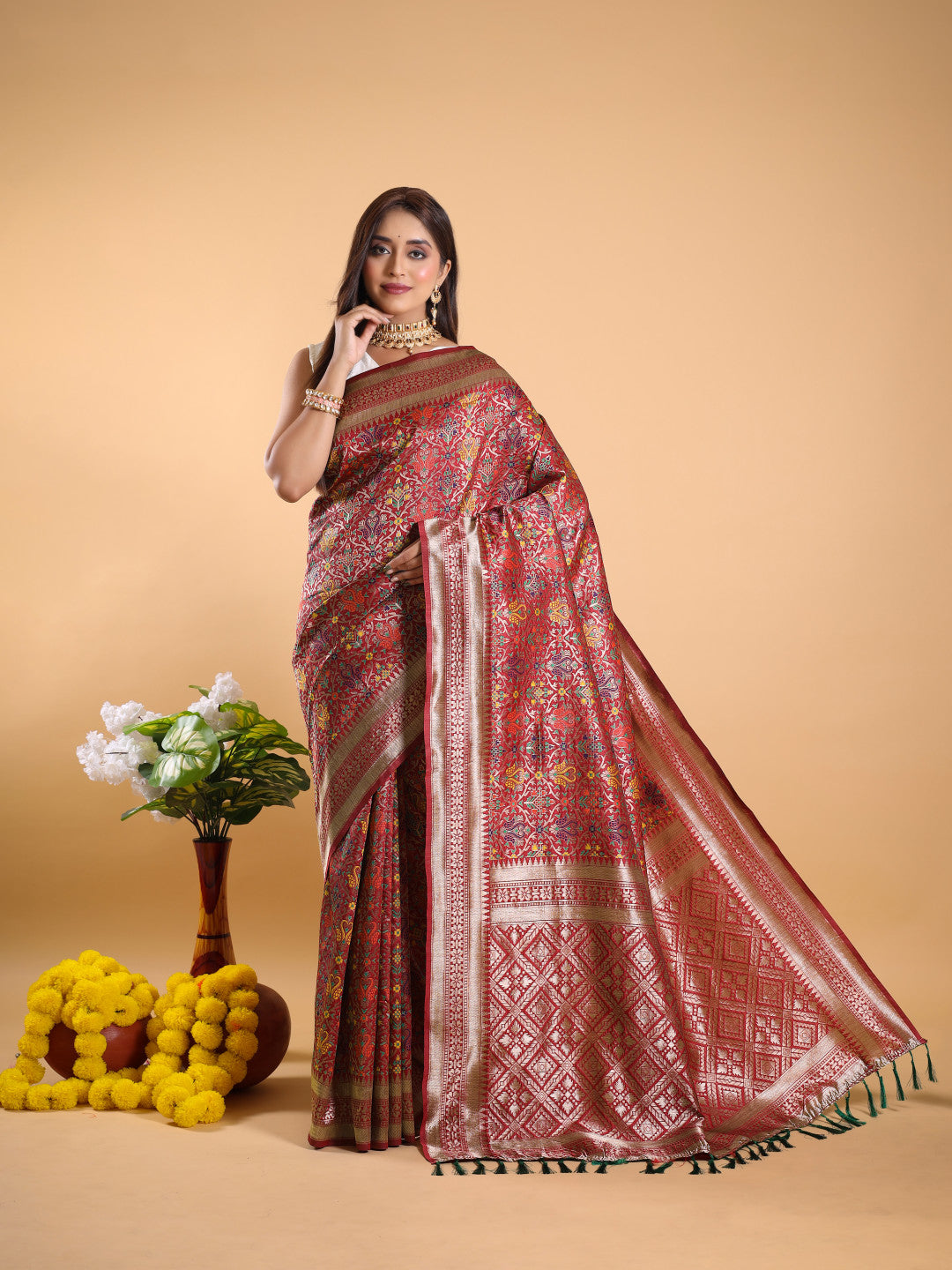 Classis Brown Banarasi Silk Saree