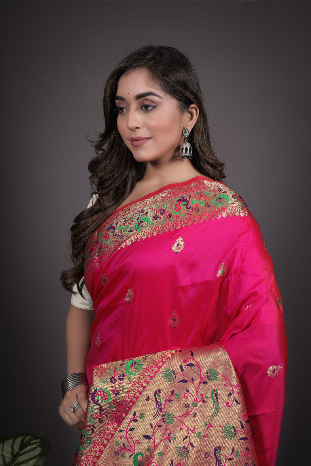 Pink Paithani Zari Weaving Silk Saree