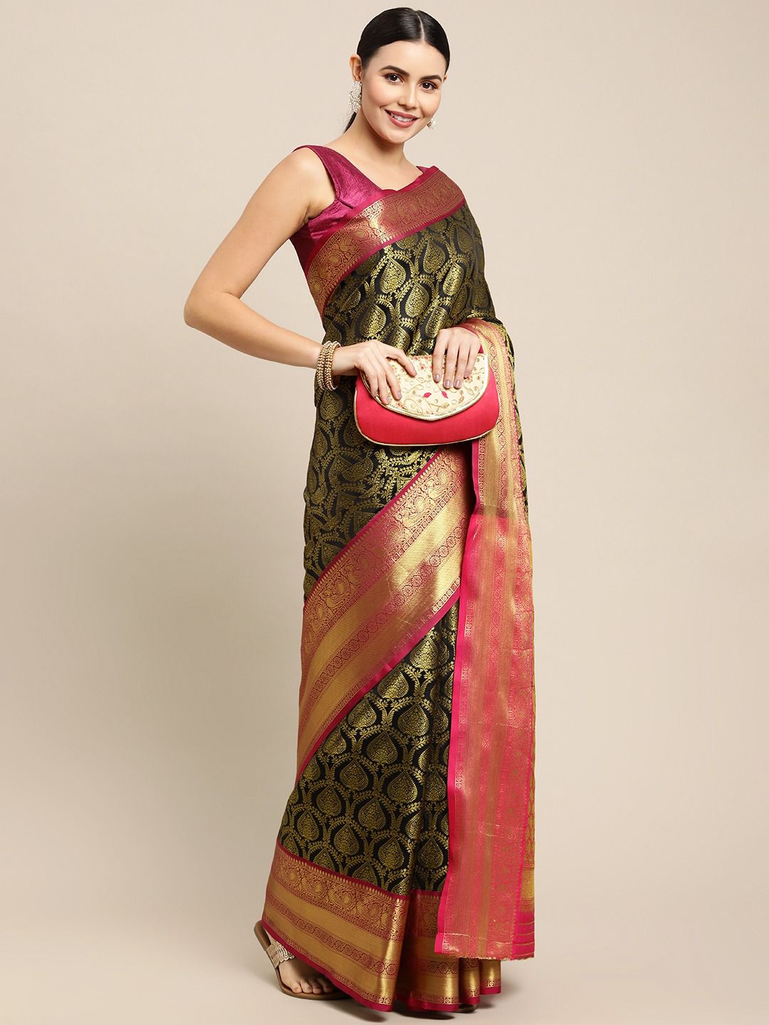 Black Kanjivaram Zari Saree