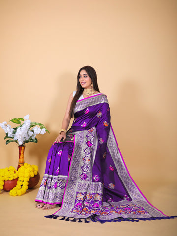 Royal Purple Soft Banari Silk Saree