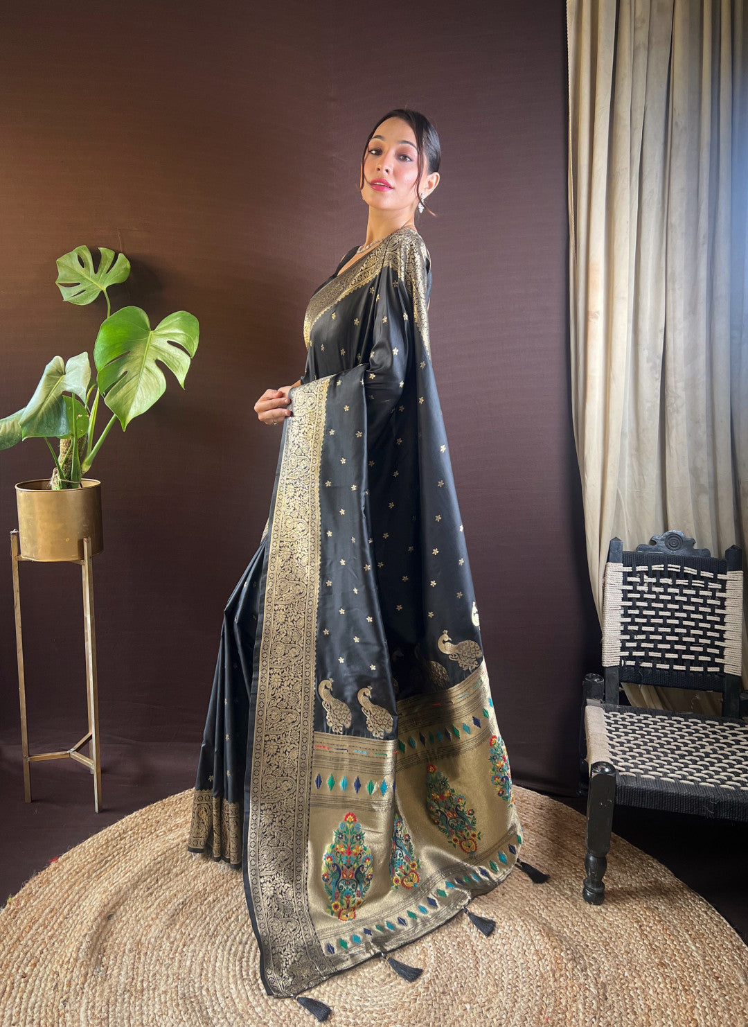 Black Paithani Silk Saree