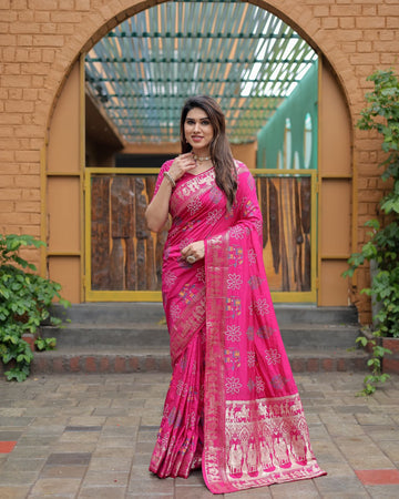 Mastani Pink Bandhej Saree