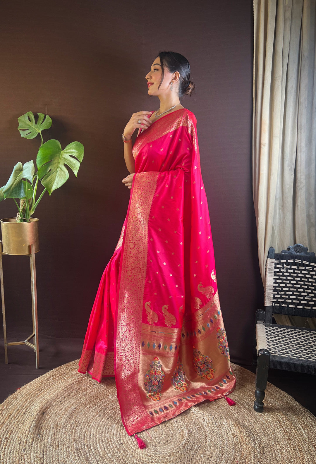 Pink Paithani Silk Saree