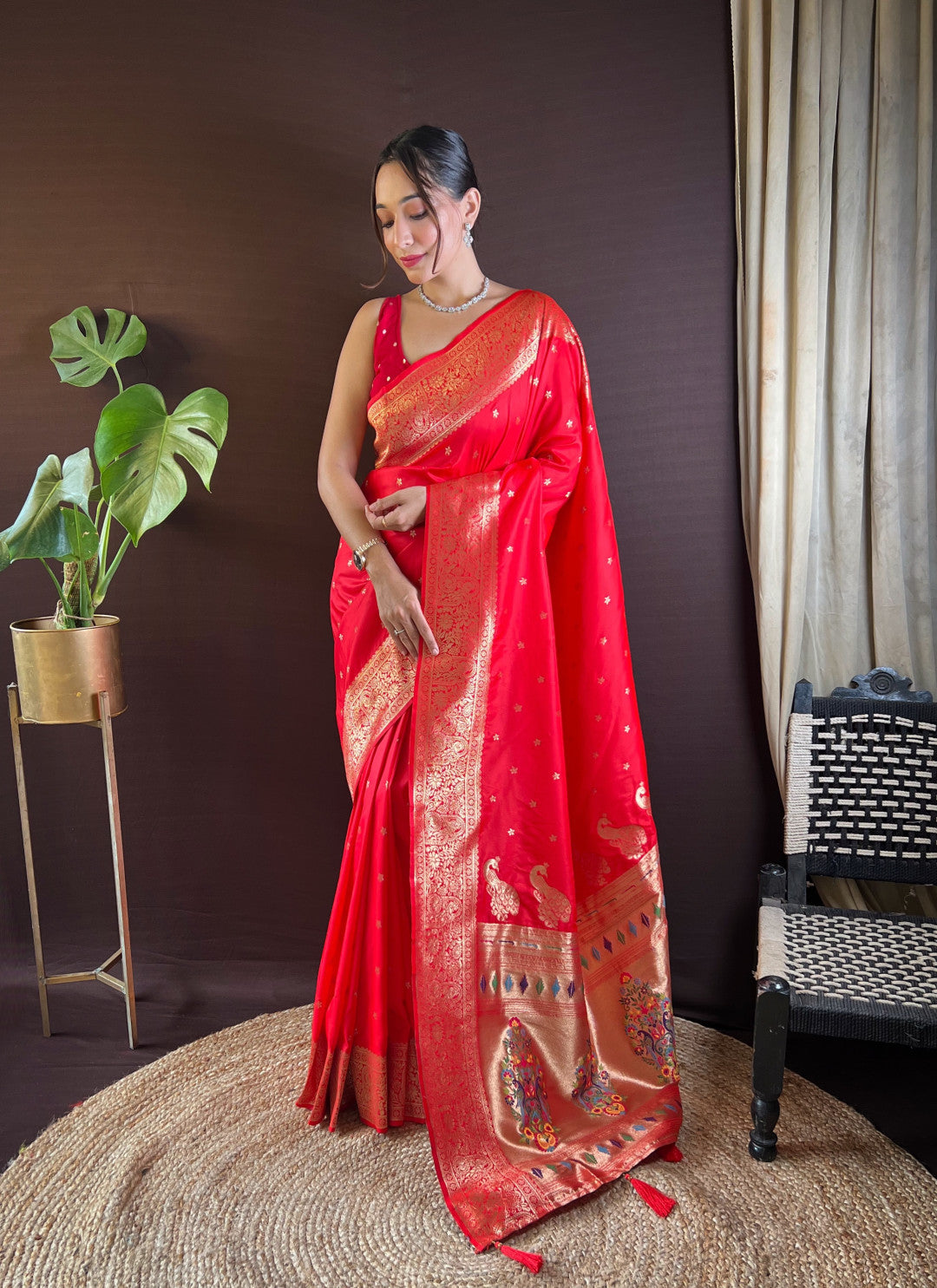 Red Paithani Silk Saree