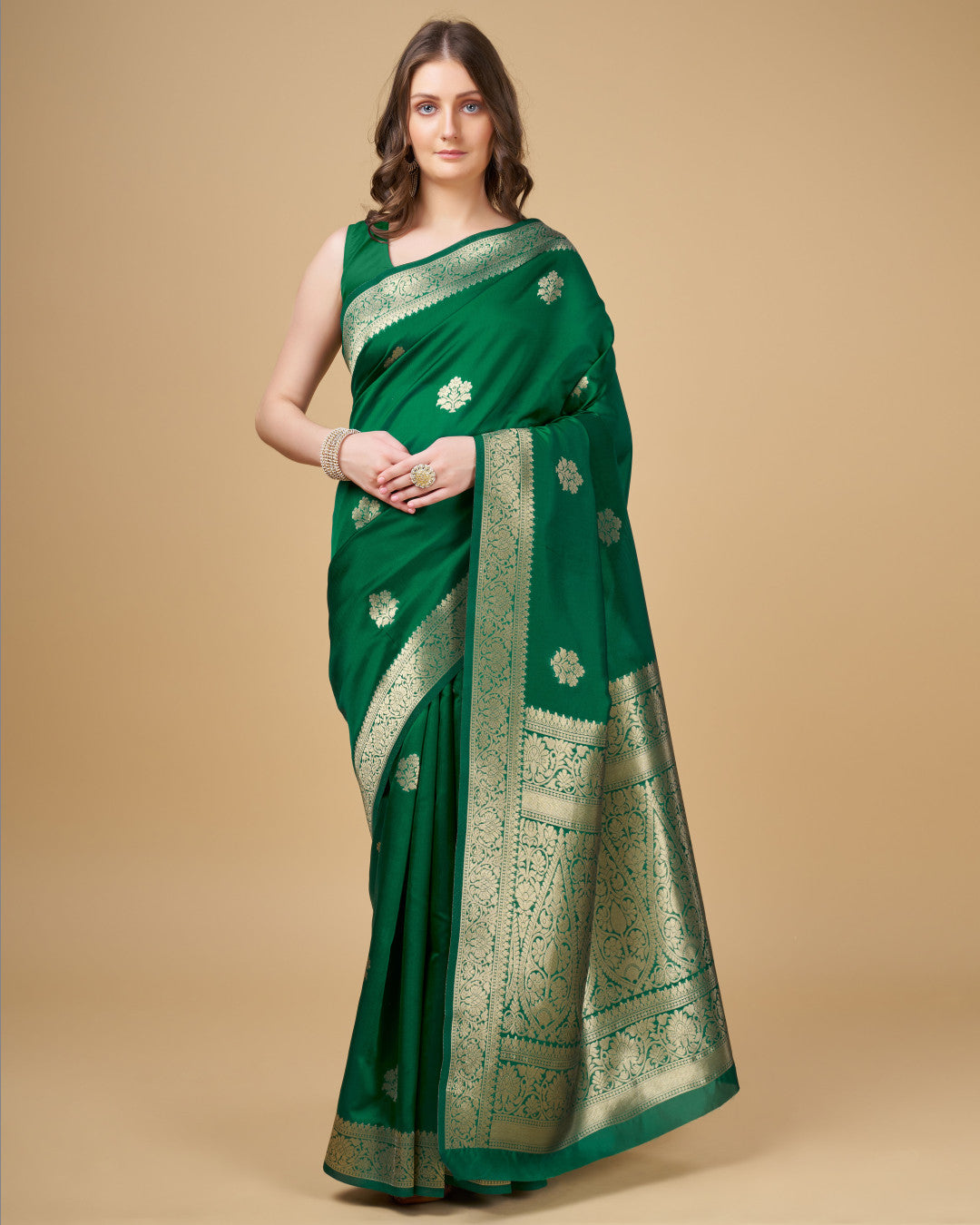 Rangeeli Green Banarasi Silk Saree