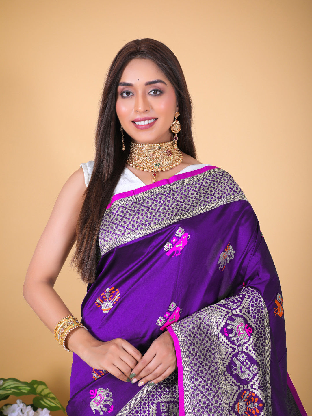 Royal Purple Soft Banari Silk Saree