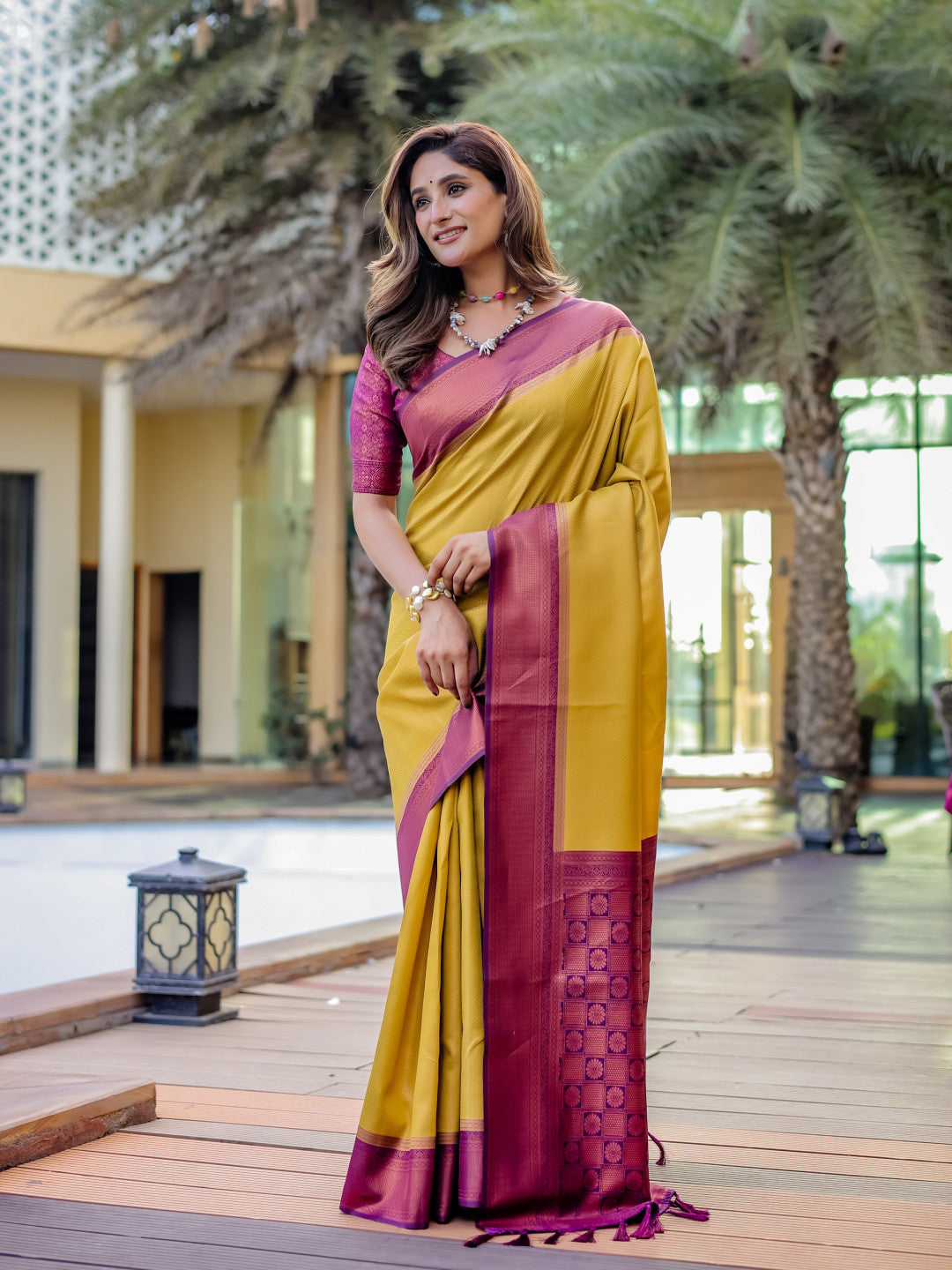 Haldi Kanjivaram Pattu Zari Saree