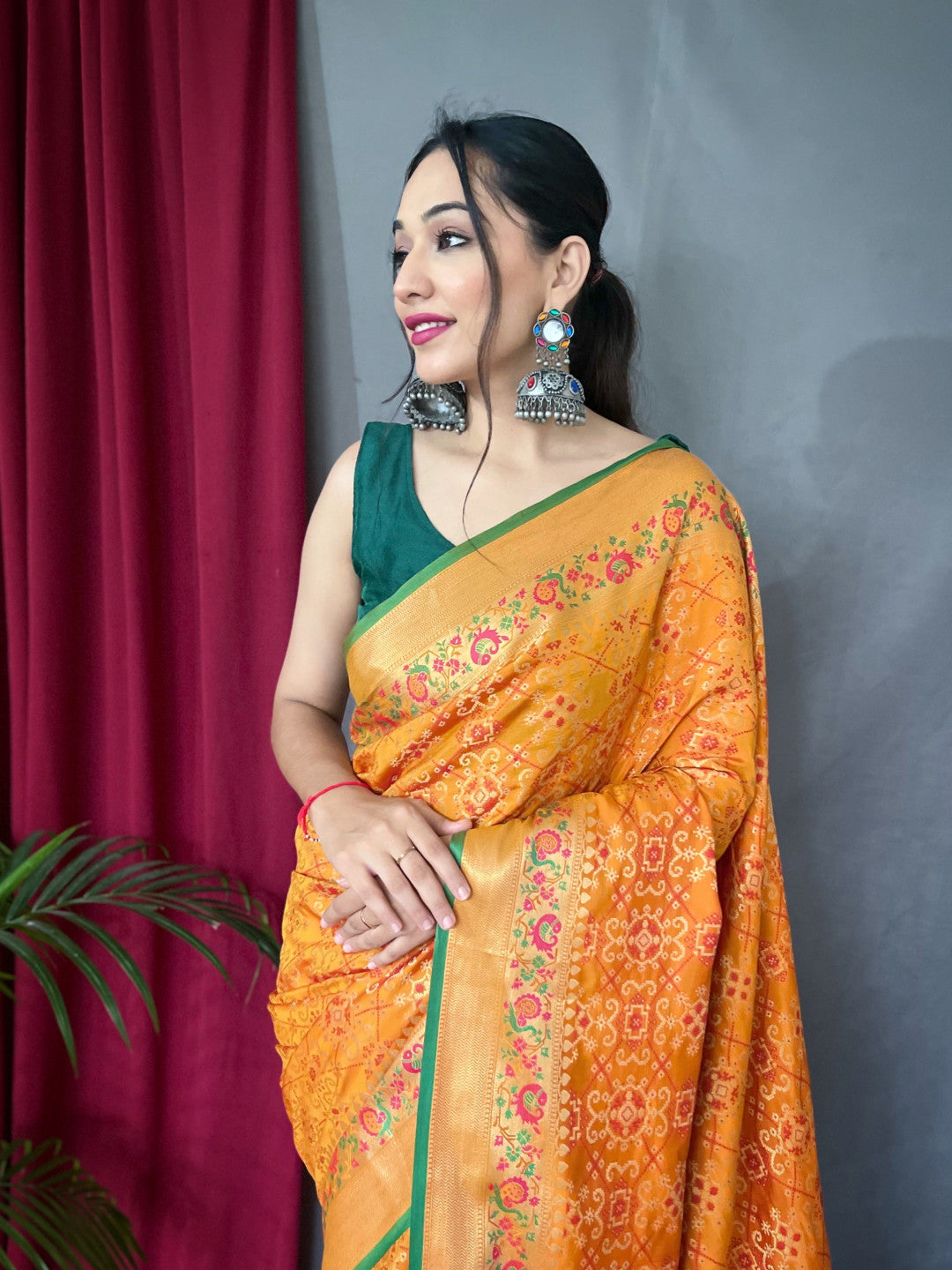 Haldi Patola Silk Saree