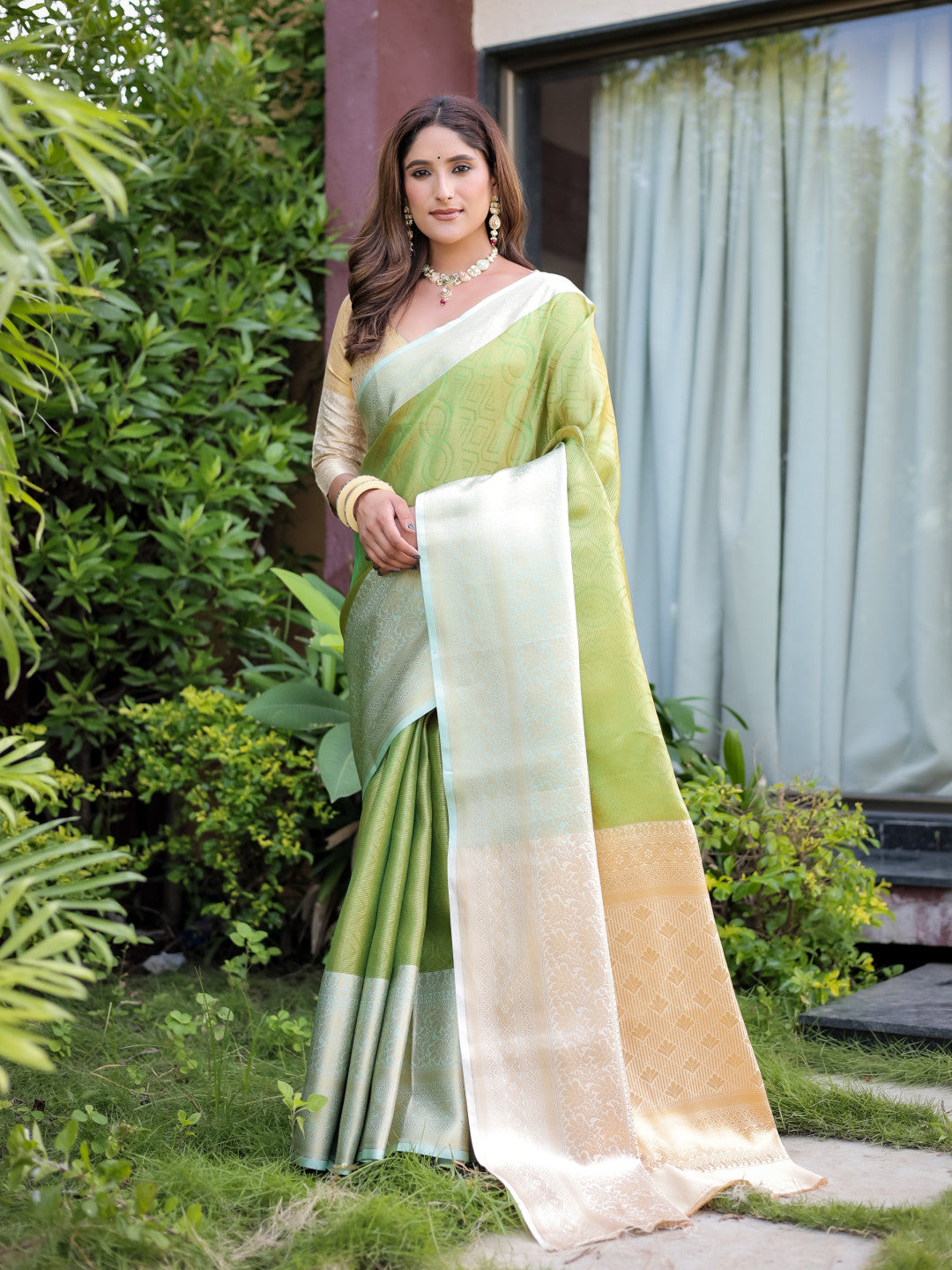 Green Handloom Banarasi Silk Saree