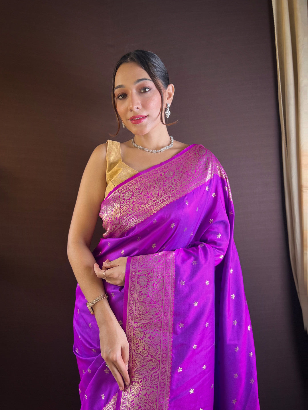 Purple Paithani Silk Saree