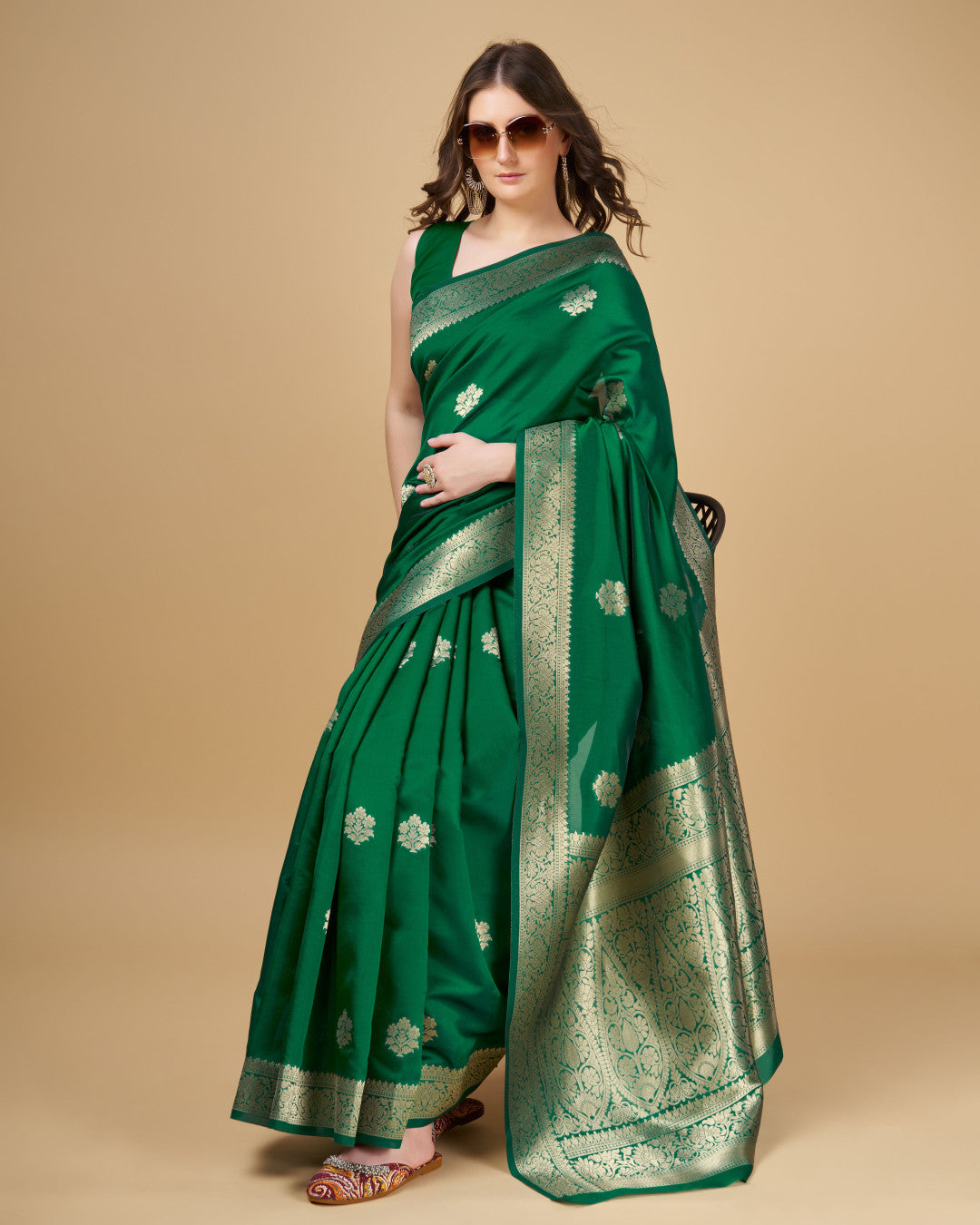 Rangeeli Green Banarasi Silk Saree