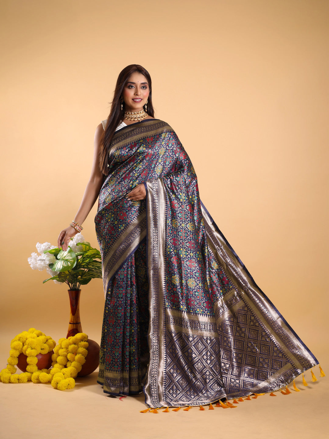 Classis Blue Banarasi Silk Saree