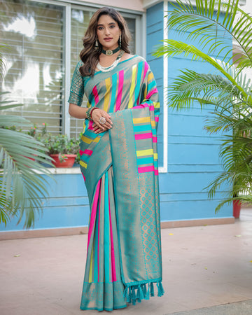 Sea Green  Kanjivaram Zari Pattu Saree