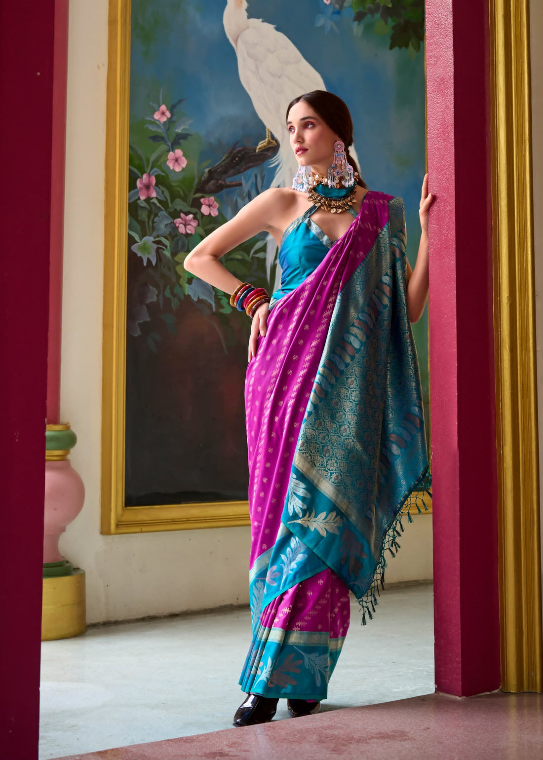 Banarasi Silk Saree Purple