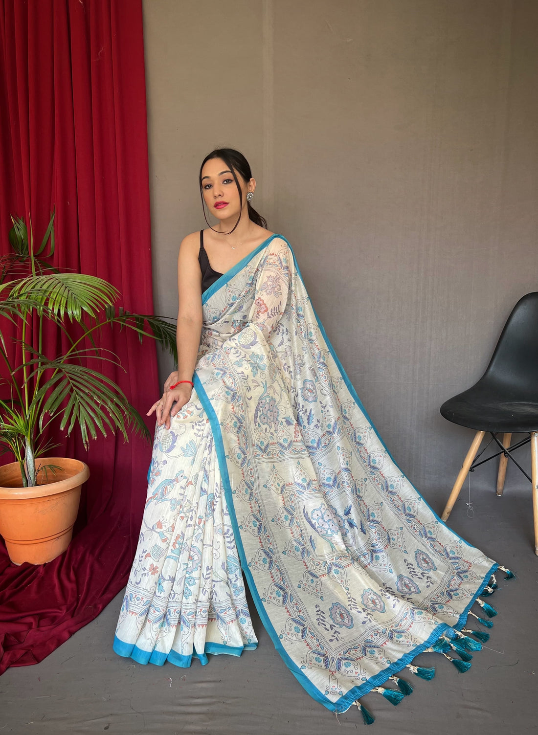 Blue Malai Cotton Saree