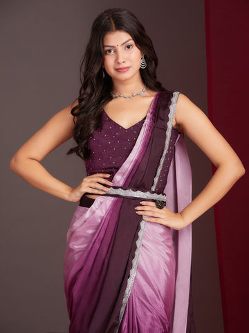 Wine Ready To Wear Saree