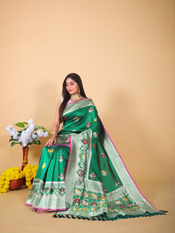 Royal Green Soft Banari Silk Saree